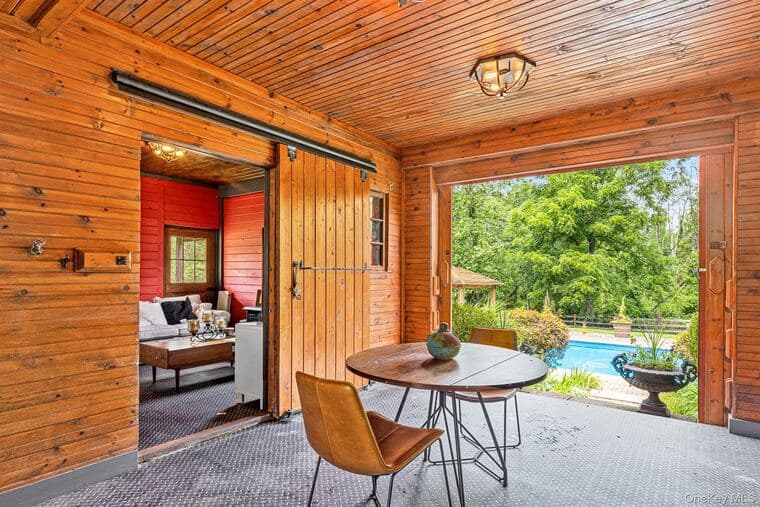 Pool house interior
